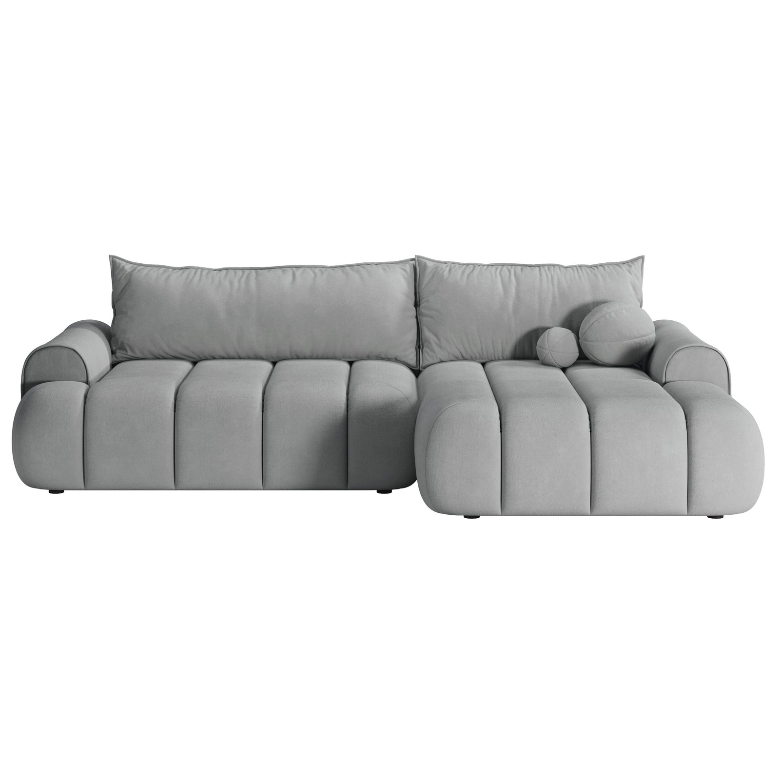 Kampinė sofa-lova ELIN, pilka, dešinė