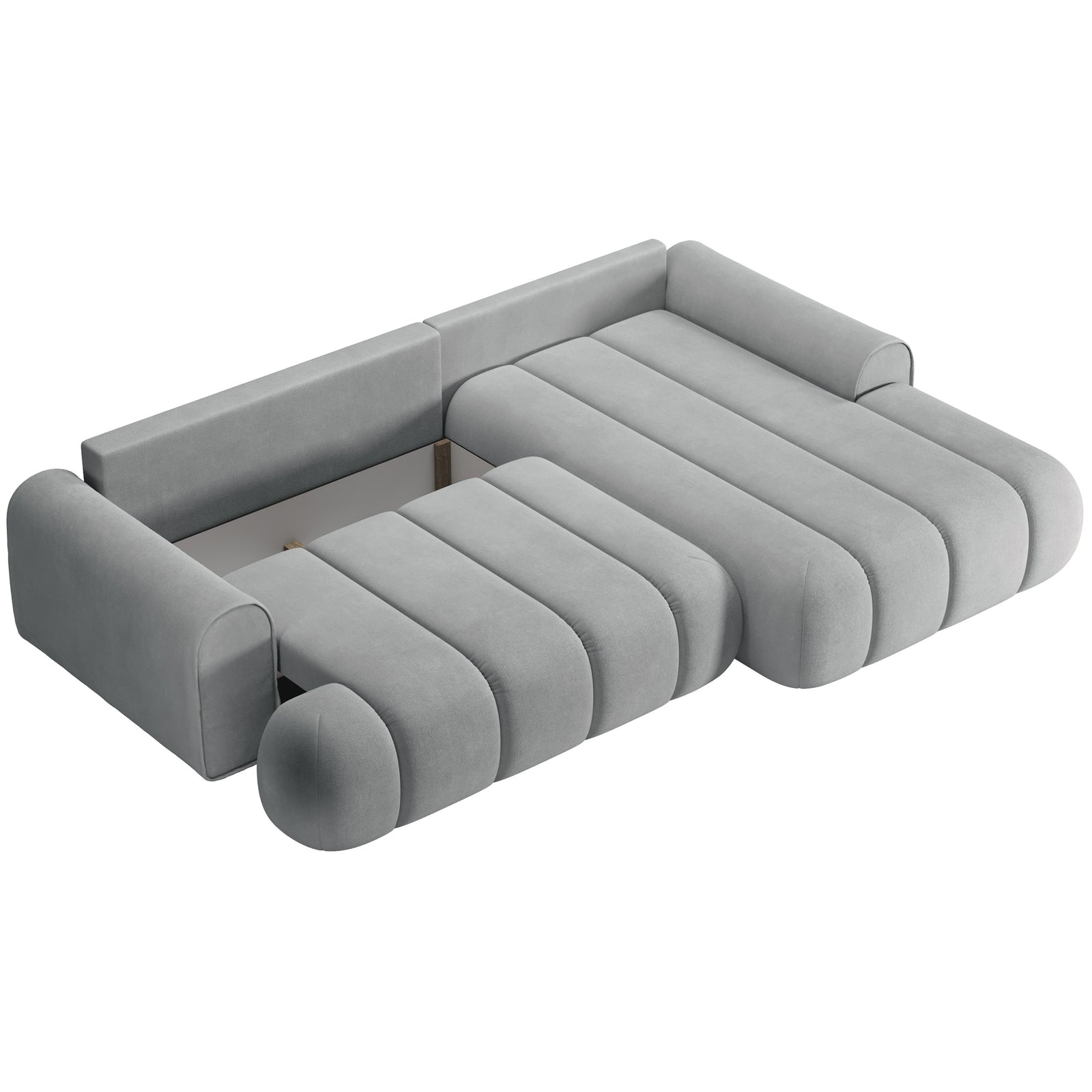 Kampinė sofa-lova ELIN, pilka, dešinė