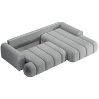 Kampinė sofa-lova ELIN, pilka, dešinė