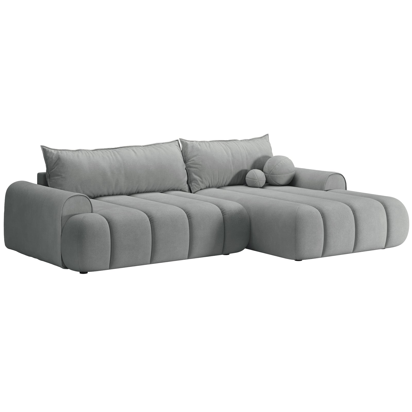 Kampinė sofa-lova ELIN, pilka, dešinė