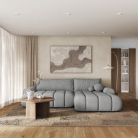 Kampinė sofa-lova ELIN, pilka, dešinė