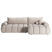 Kampinė sofa-lova ELIN, pilkai smėlinė, dešinė