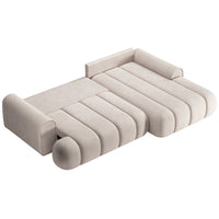 Kampinė sofa-lova ELIN, pilkai smėlinė, dešinė