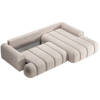 Kampinė sofa-lova ELIN, pilkai smėlinė, dešinė