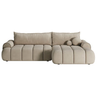 Kampinė sofa-lova ELIN, smėlinė, dešinė