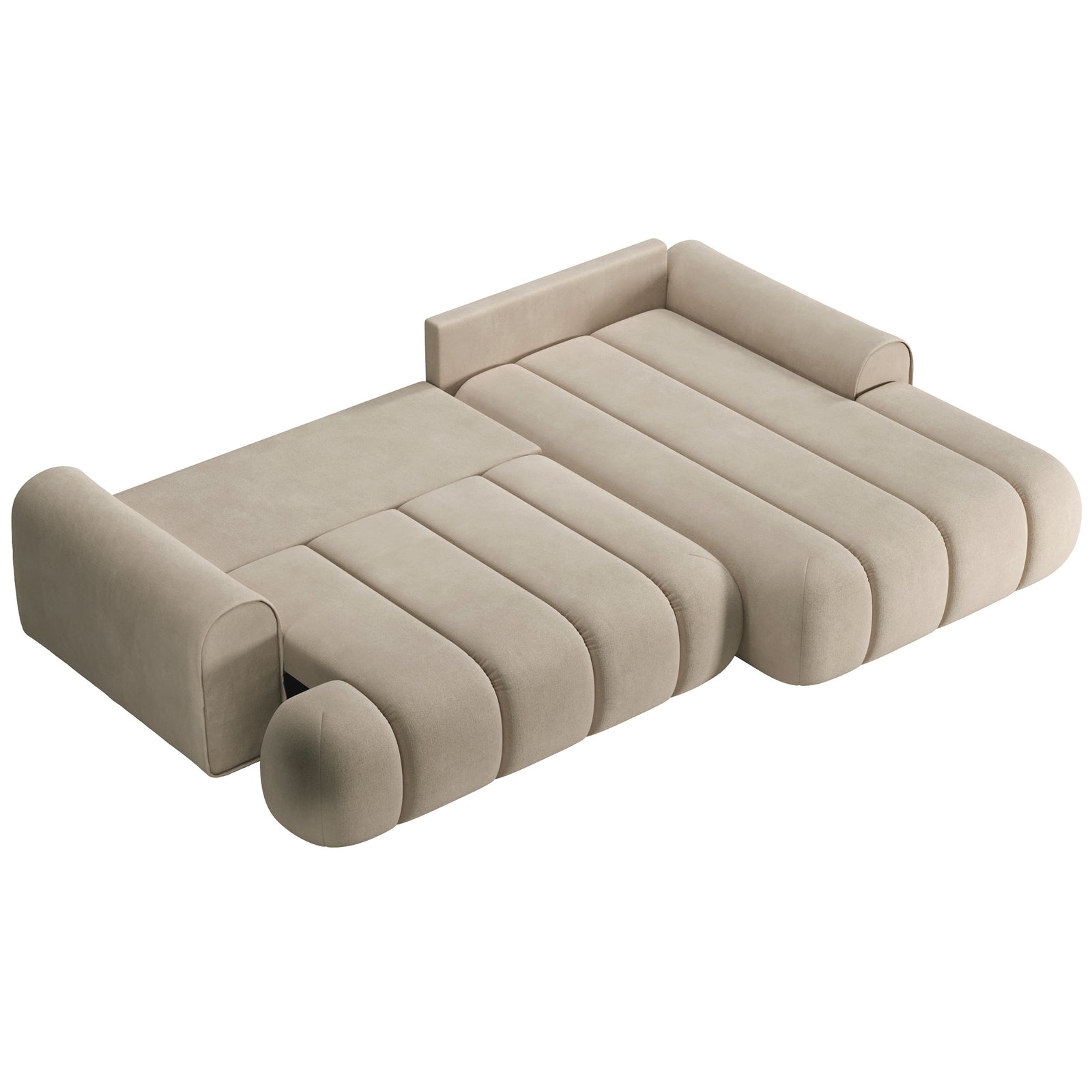 Kampinė sofa-lova ELIN, smėlinė, dešinė