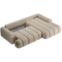 Kampinė sofa-lova ELIN, smėlinė, dešinė