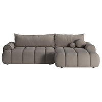 Kampinė sofa-lova ELIN, ruda, dešinė