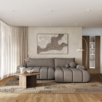 Kampinė sofa-lova ELIN, ruda, dešinė