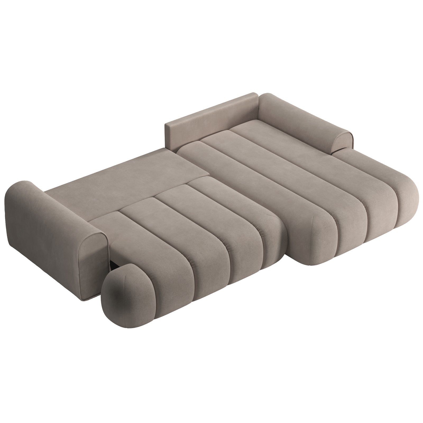 Kampinė sofa-lova ELIN, ruda, dešinė