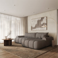 Kampinė sofa-lova ELIN, ruda, dešinė