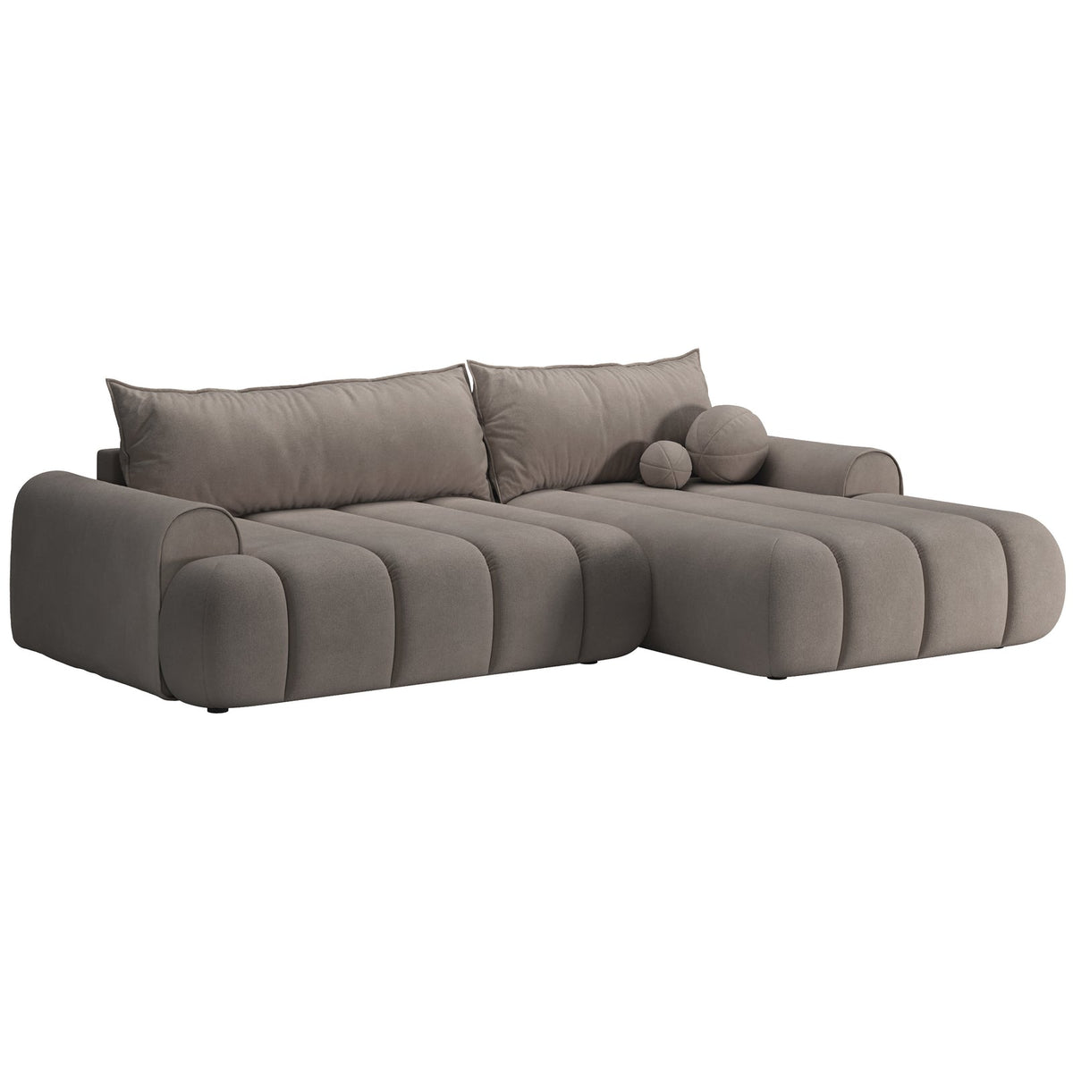 Kampinė sofa-lova ELIN, ruda, dešinė