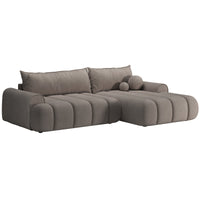 Kampinė sofa-lova ELIN, ruda, dešinė