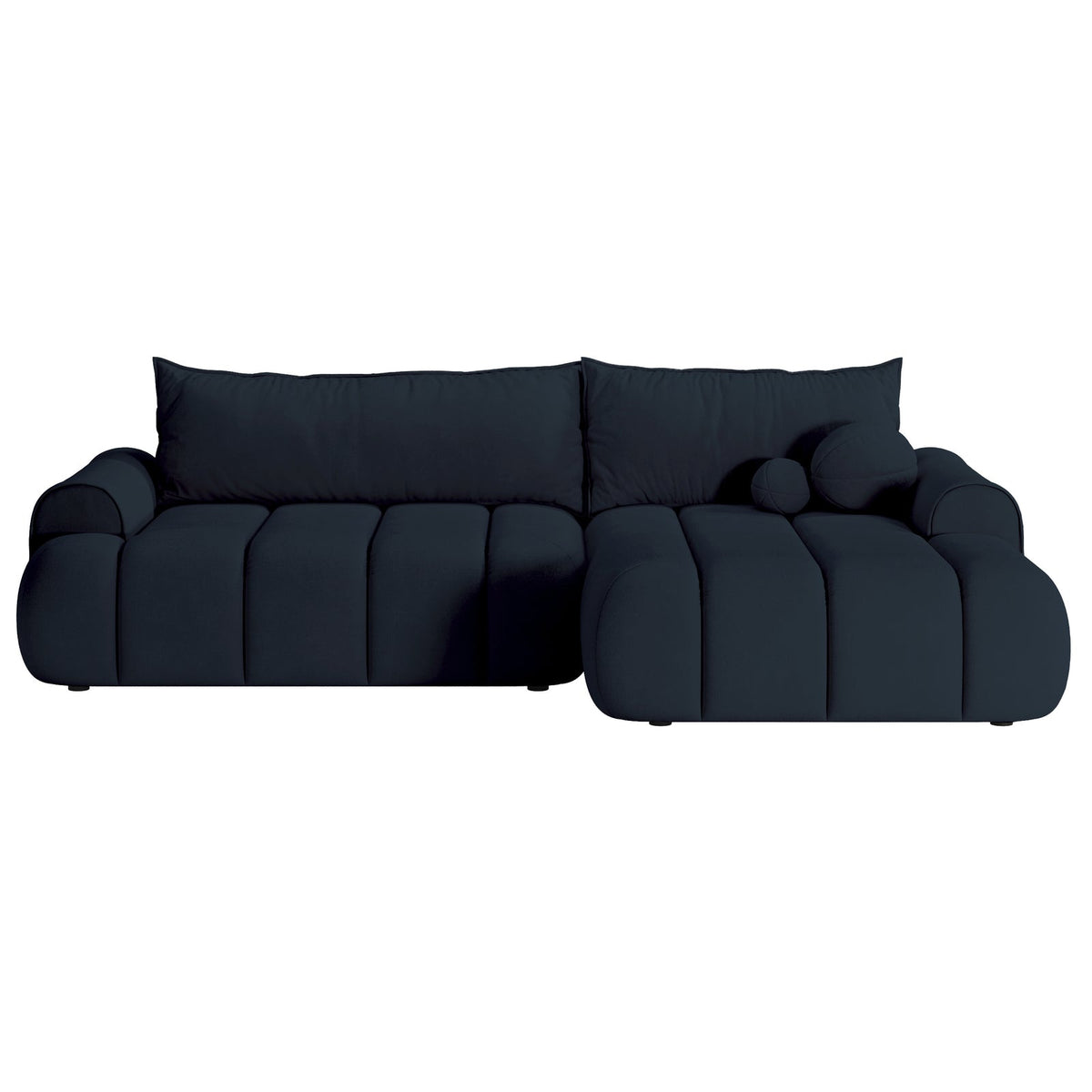 Kampinė sofa-lova ELIN iš priekio, tamsiai mėlyna