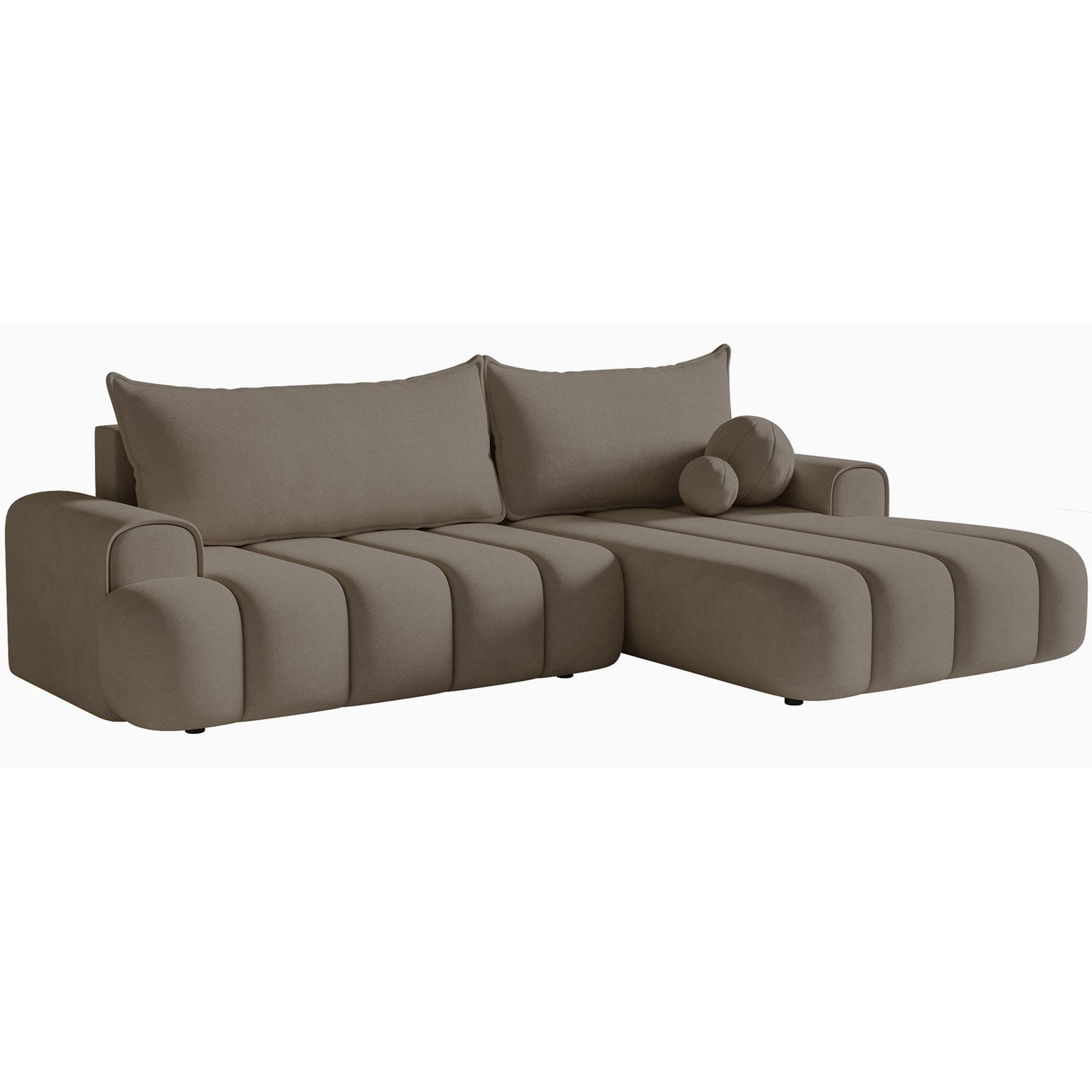 Kampinė sofa-lova DANDELINO, tamsiai smėlinė, dešinė