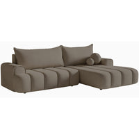 Kampinė sofa-lova DANDELINO, tamsiai smėlinė, dešinė