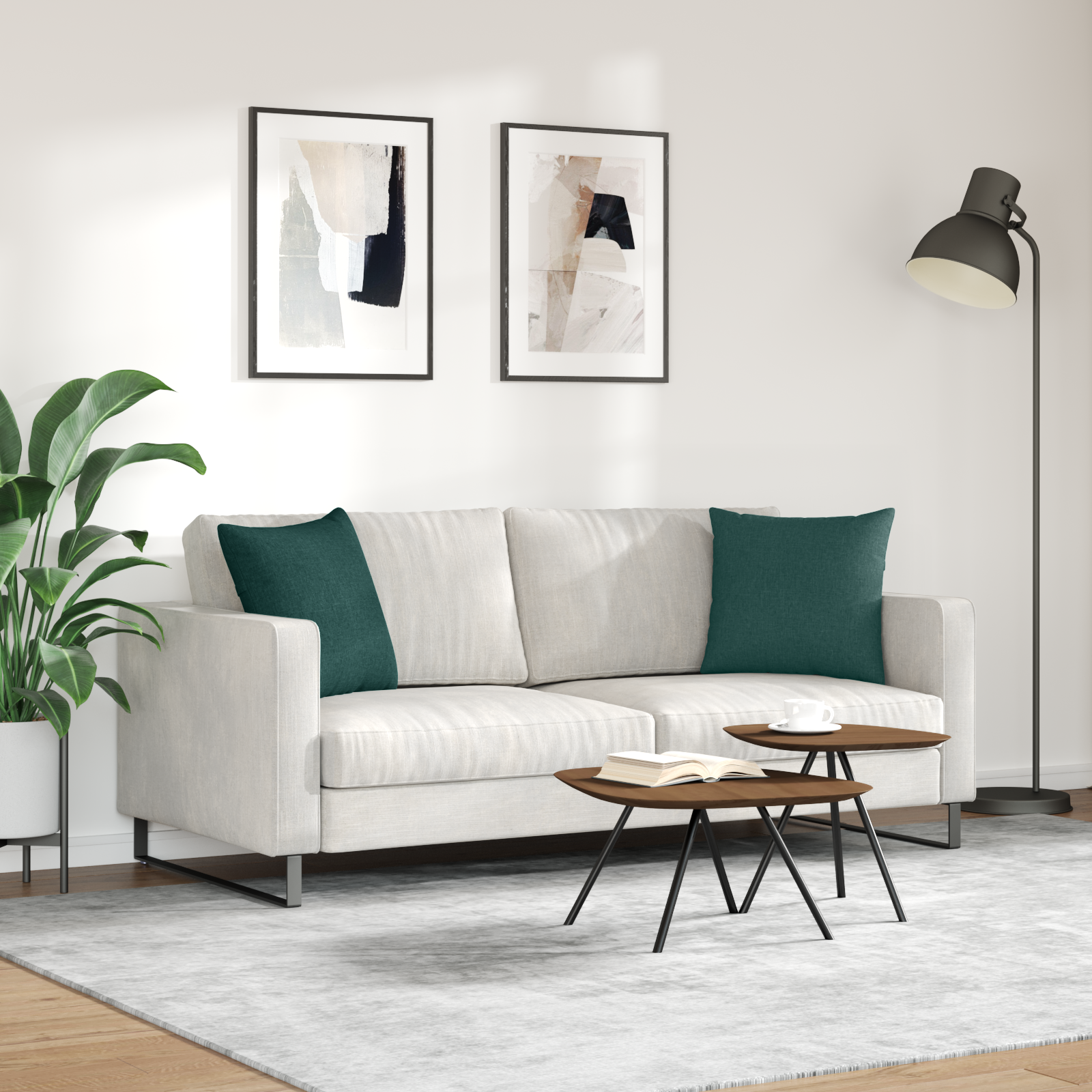 Sofa Pagalvės 2 pcs Tamsiai žalia 45 x 45 cm audinys