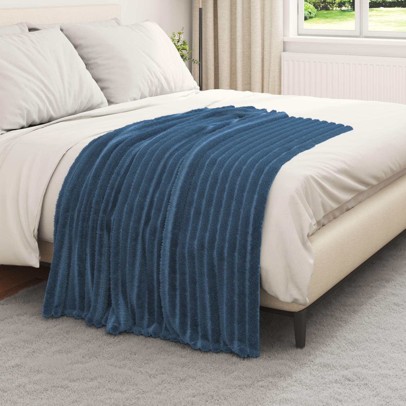 Mesti antklodės 6 pcs Jūrinė mėlyna 150 x 130 cm Flysas