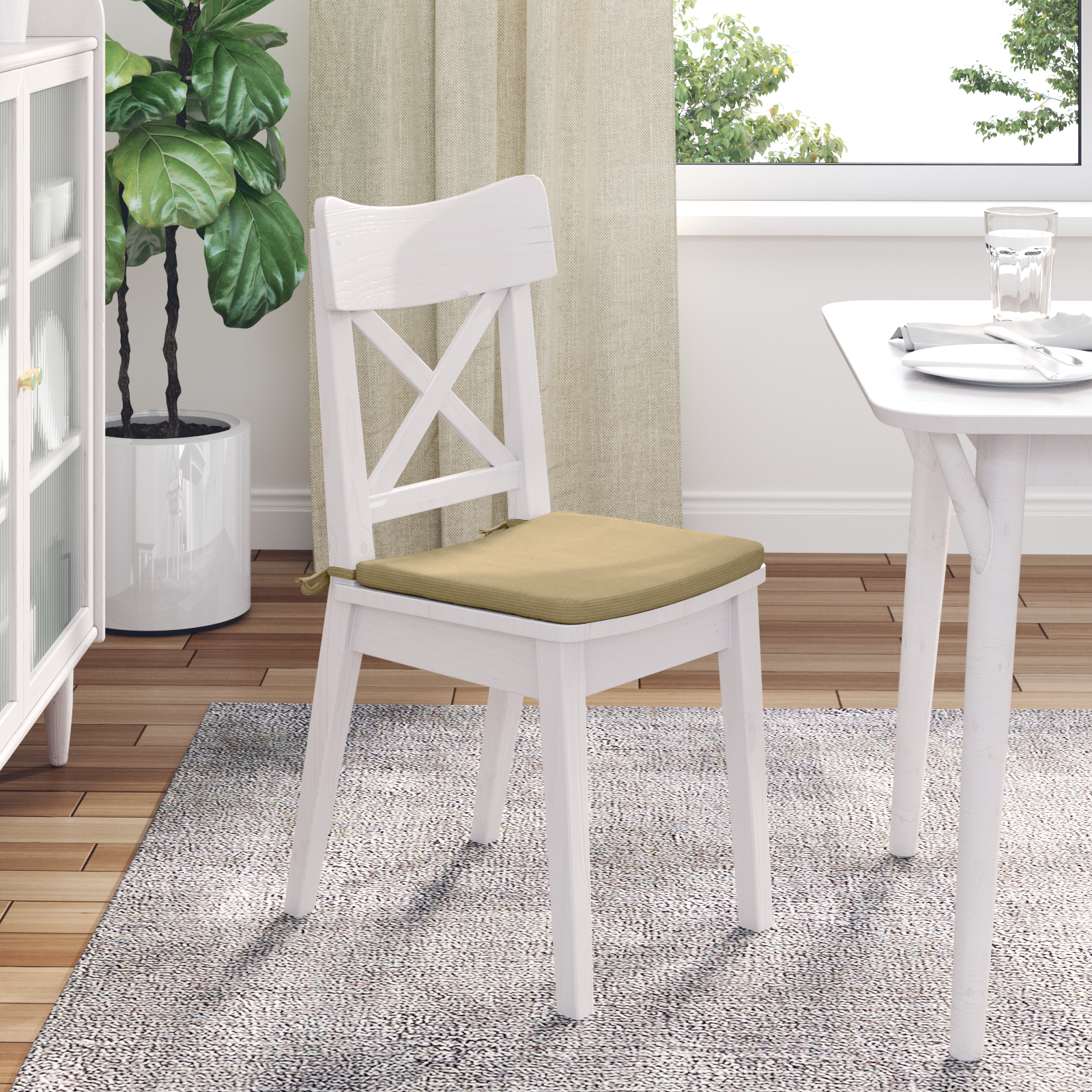 Sėdynių pagalvėlės 4 pcs Pilkai žalia 40 x 40 x 3 cm