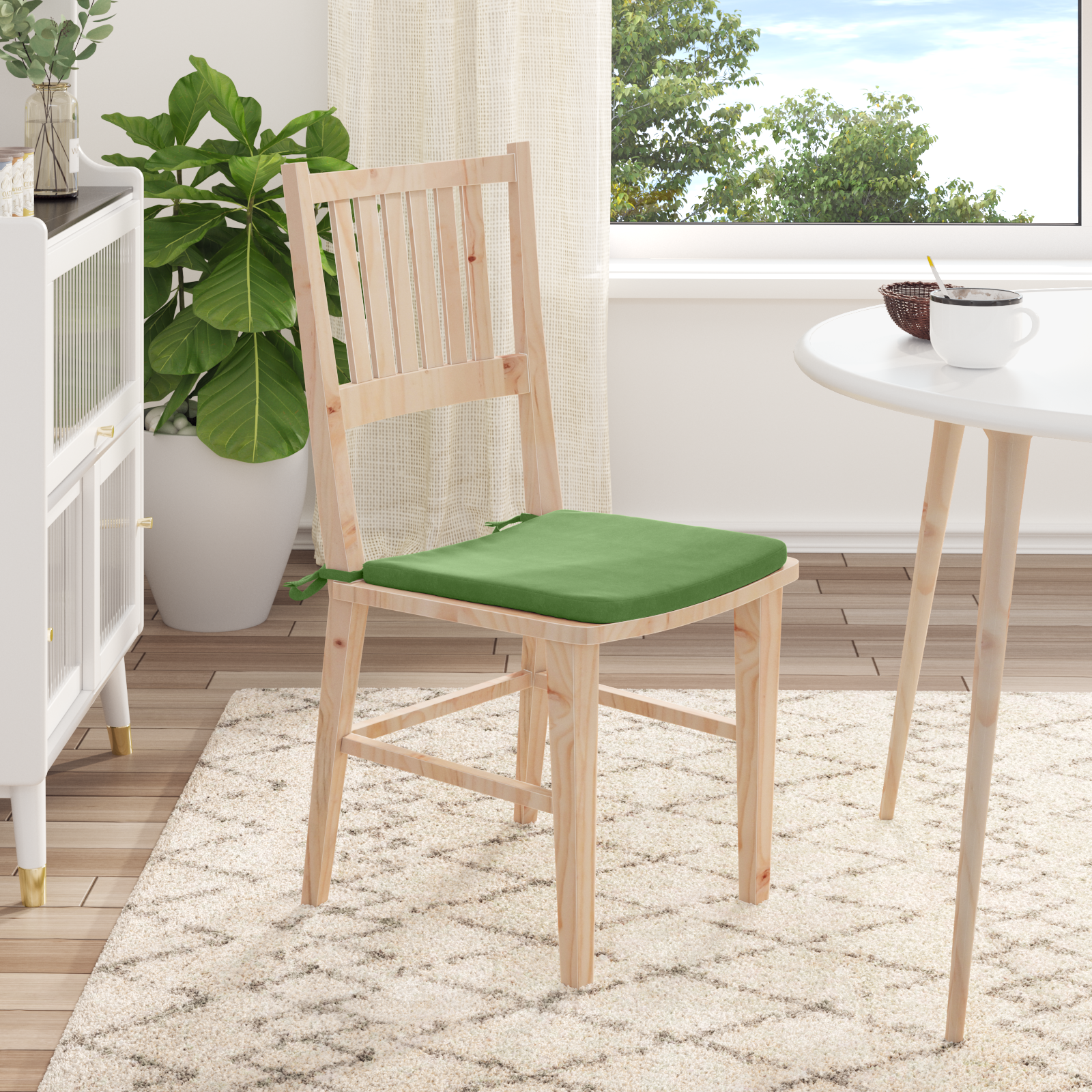 Sėdynių pagalvėlės 4 pcs Šviesiai žalia 40 x 40 x 3 cm Aksomas