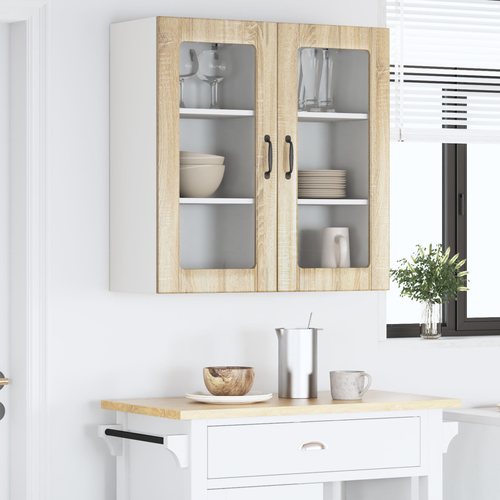 Virtuvės spintelė 2 pcs Sonoma ąžuolas 40 x 31 x 80 cm