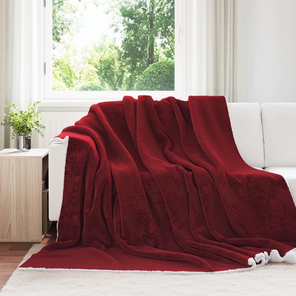 Blanket Bordeaux red 240 x 270 cm Fleece