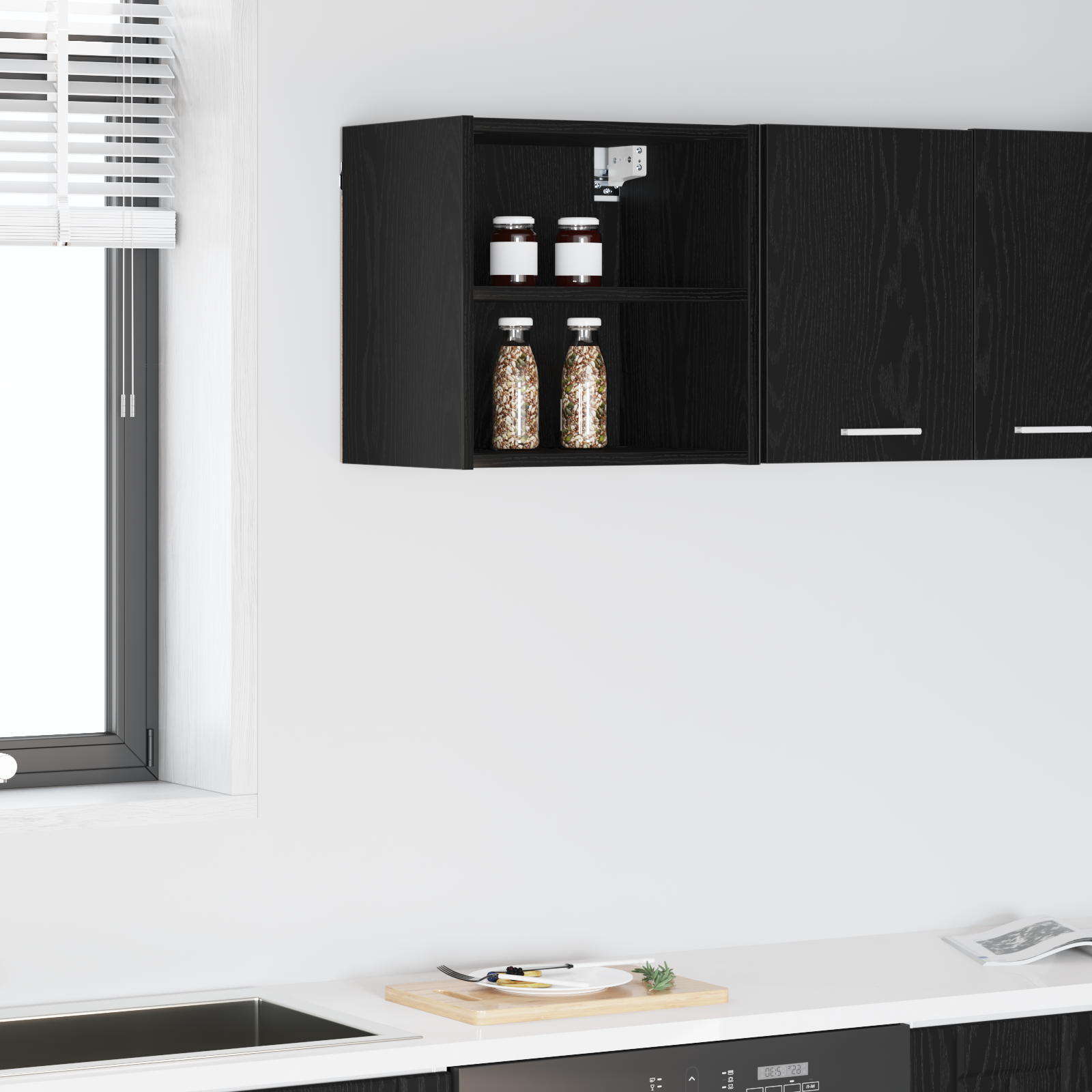 Wall-mounted cabinet Riga Black oak 40 x 29.5 x 40 cm