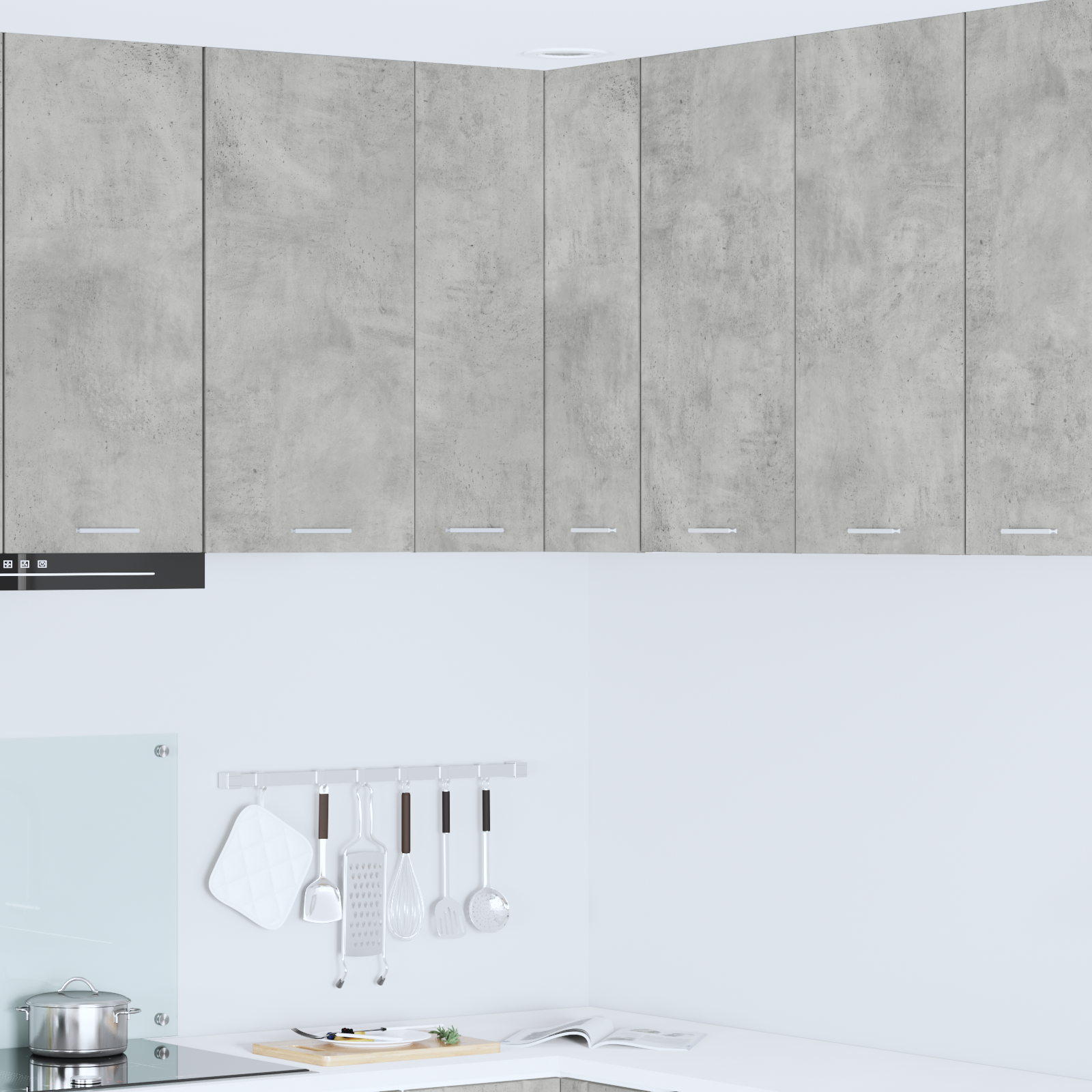 Pakabinama spintelė Riga Betono pilka ir balta 57 x 57 x 80 cm