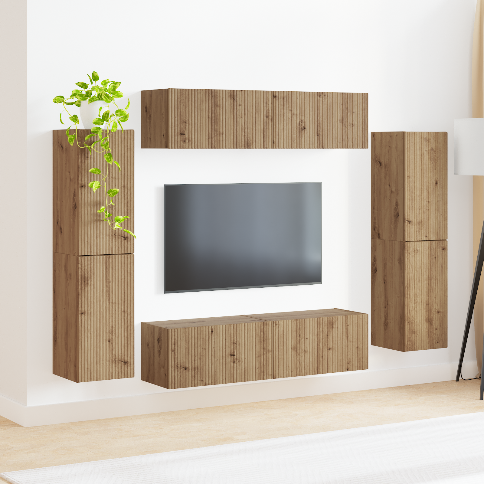 TV spintelių komplektas 8 pcs Amatininkų ąžuolas