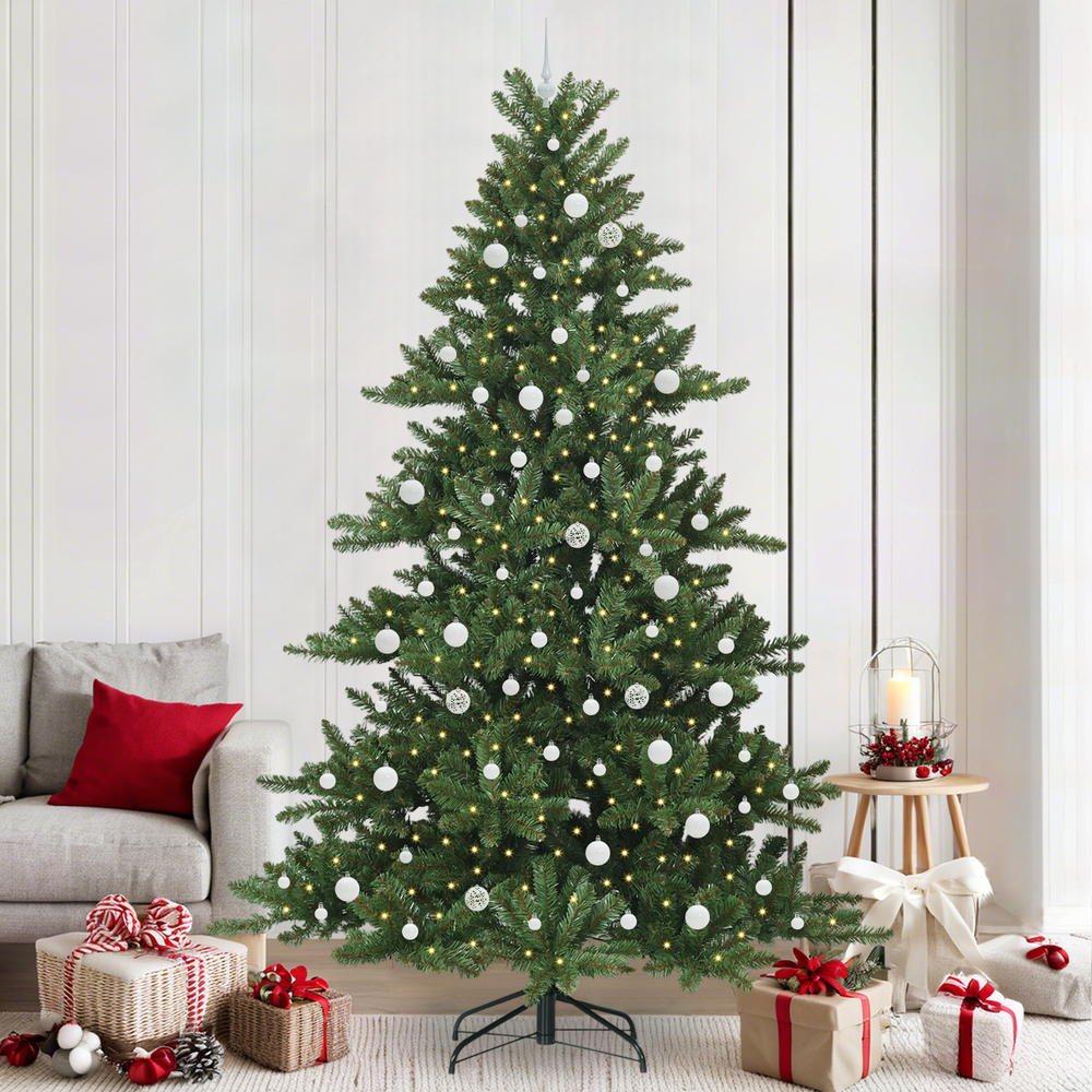 Artificial Folding Christmas Tree Green 240 cm PVC and Steel