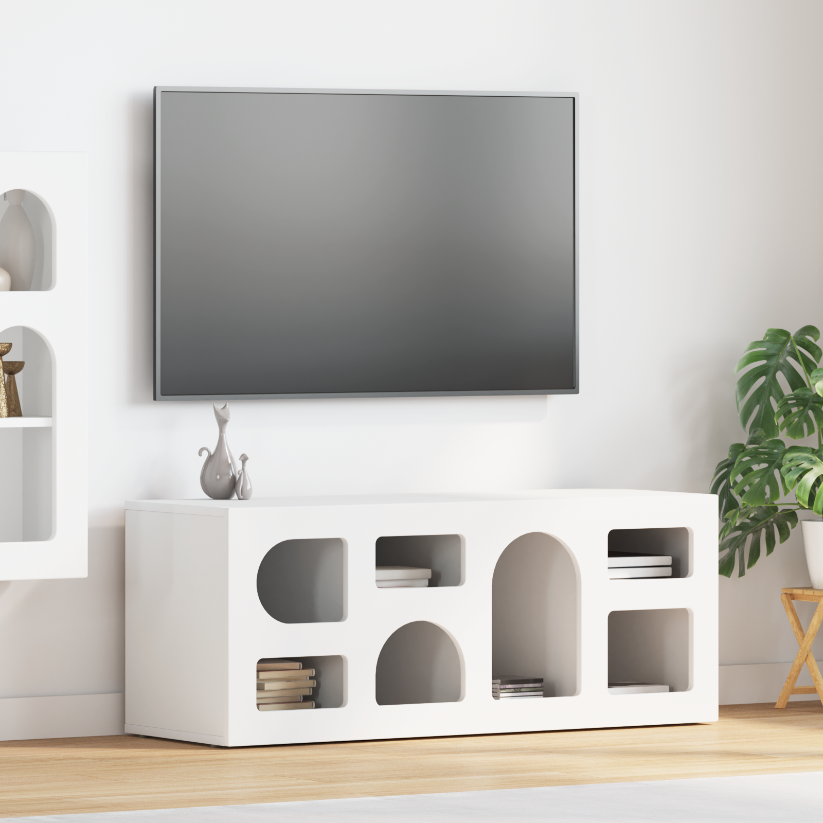 TV Cabinet White 100 x 35 x 40 cm Engineered Wood