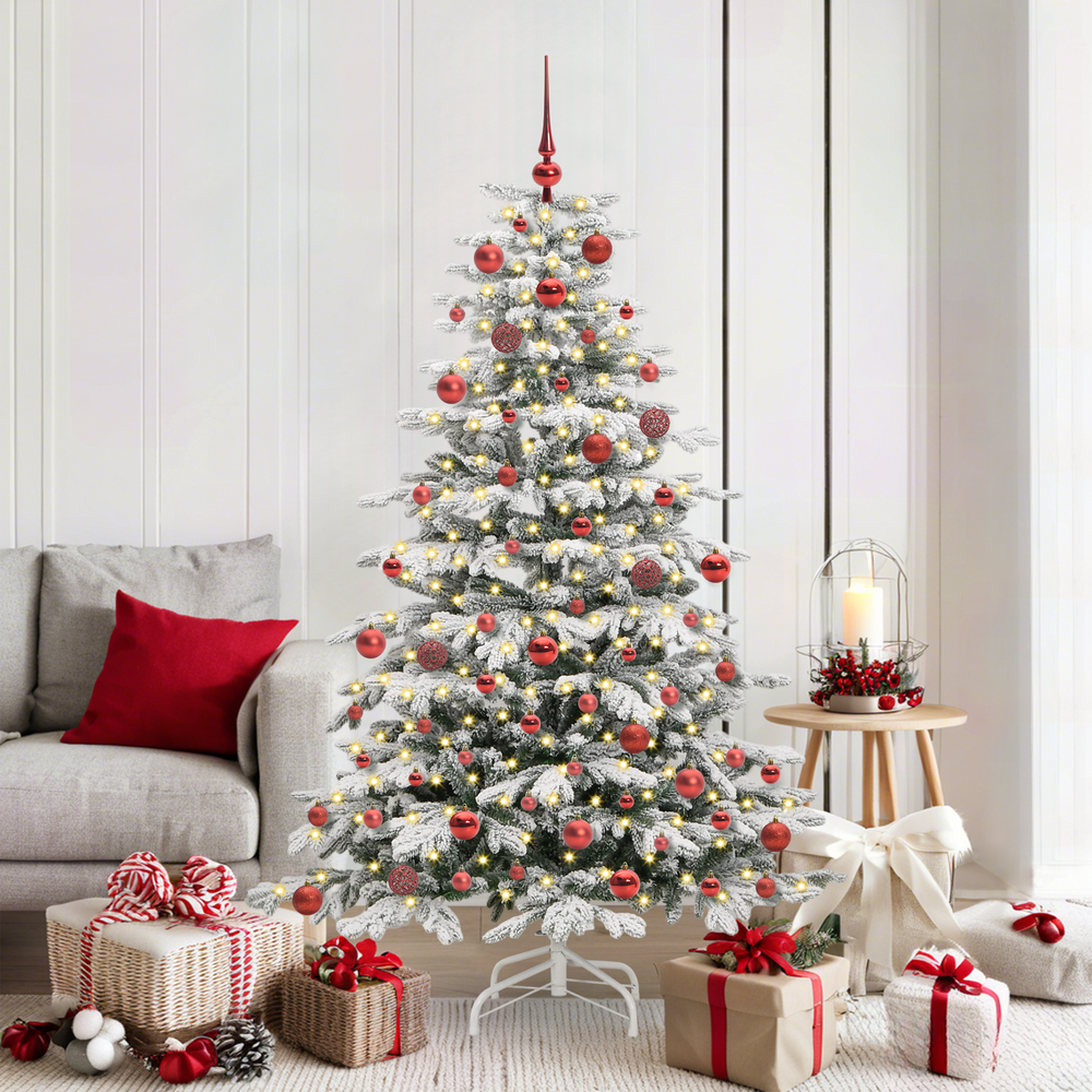 Artificial Folding Christmas Tree White 180 cm PE and PVC