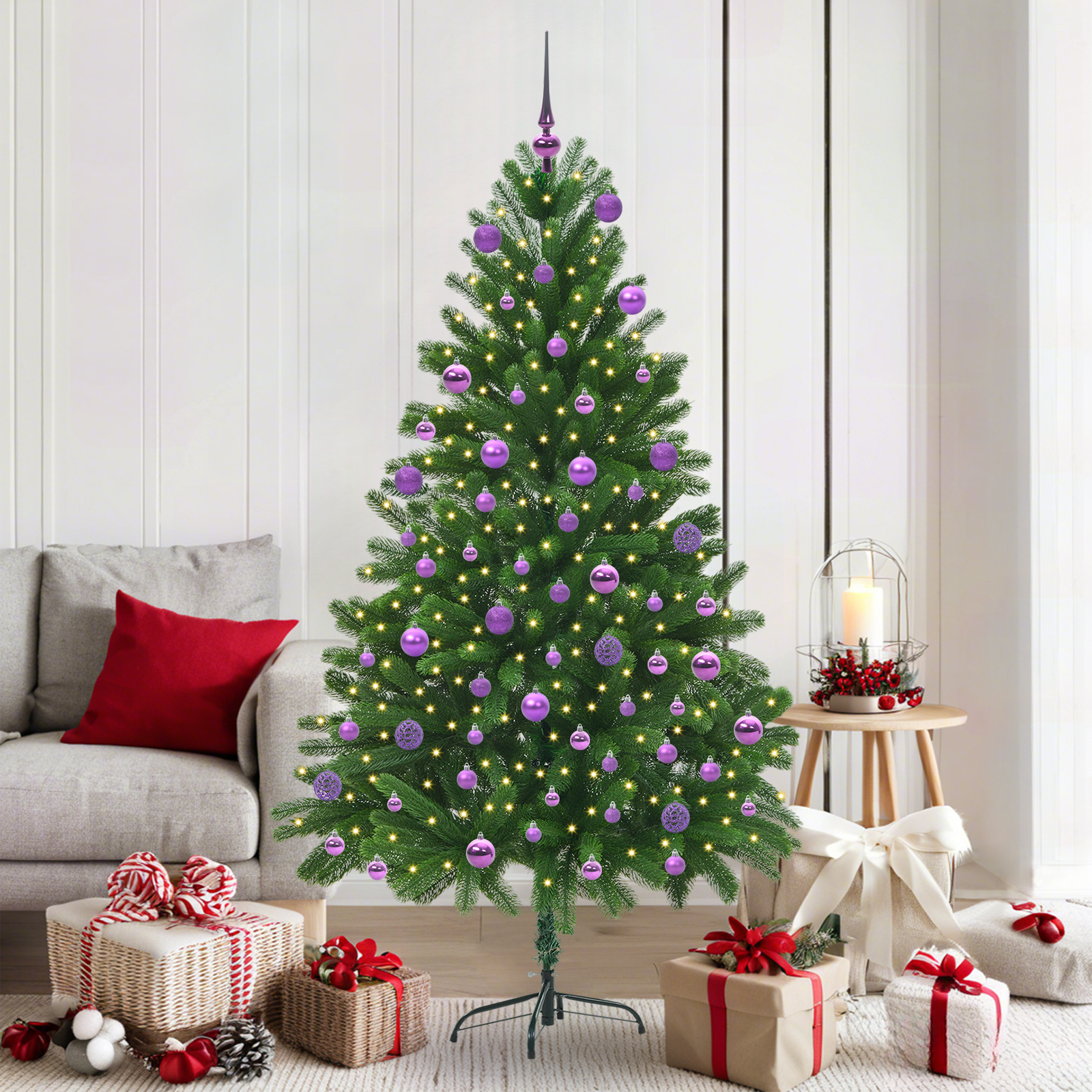 Kalėdų eglutė su 300 LED s stovu Žalia 180 cm PE