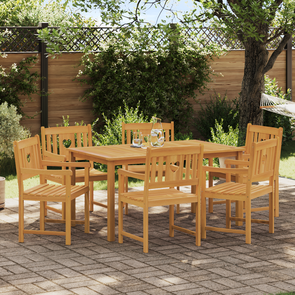 Lauko suolas 6 pcs Natūrali 56 x 55,5 x 90 cm