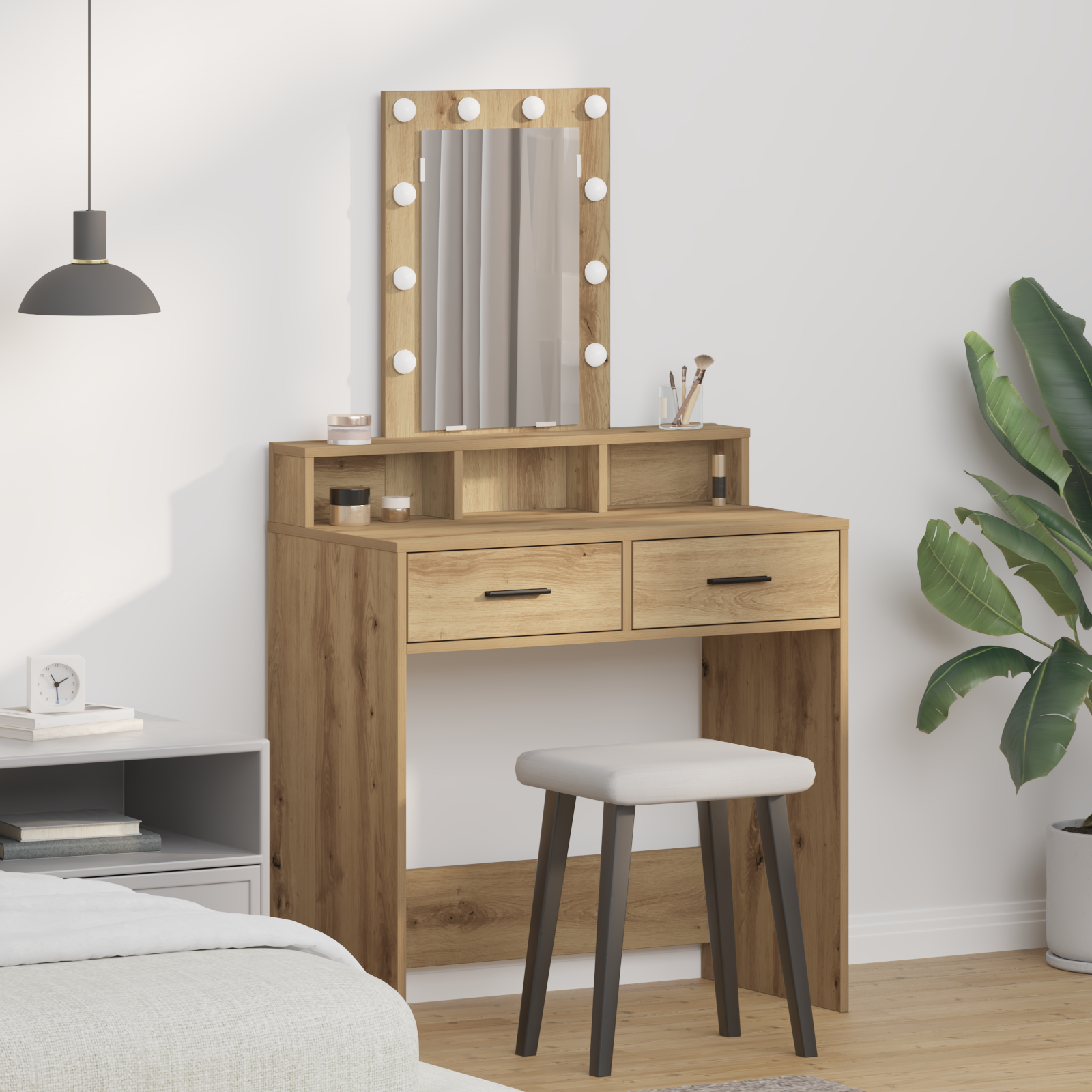 Make-up Table Brown 79 x 41 x 140 cm Engineered Wood