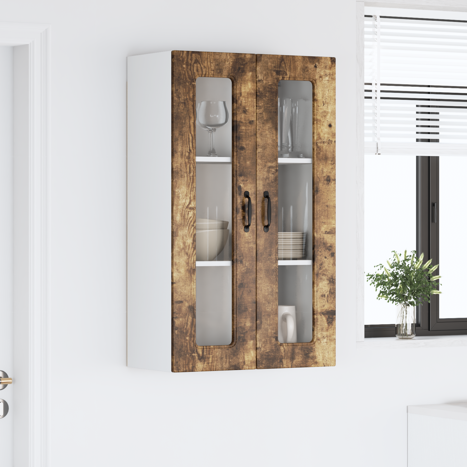 Kitchen wall cabinet Smoked oak 60 x 31 x 100 cm