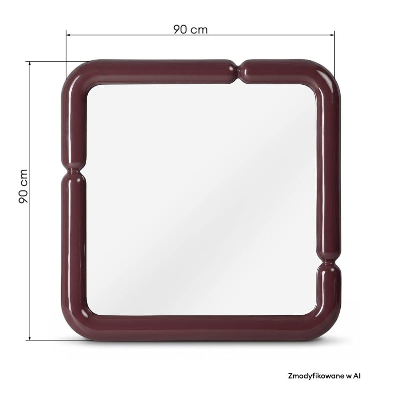 Veidrodis CALIMA 90x90 cm, burgundas/ruda