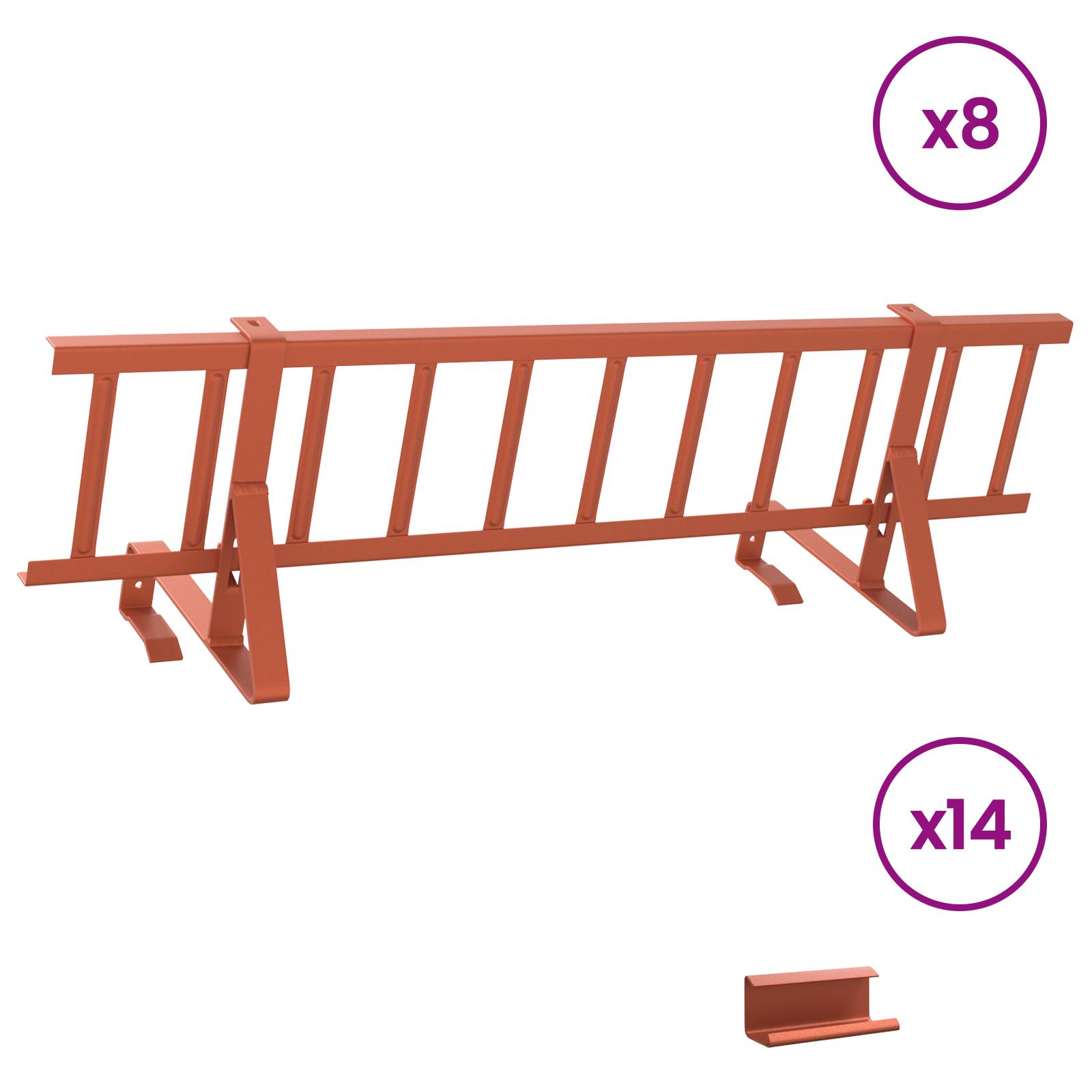 Jumta sniega barjera Sarkana 800 x 29,5 x 34,5 cm Tērauds