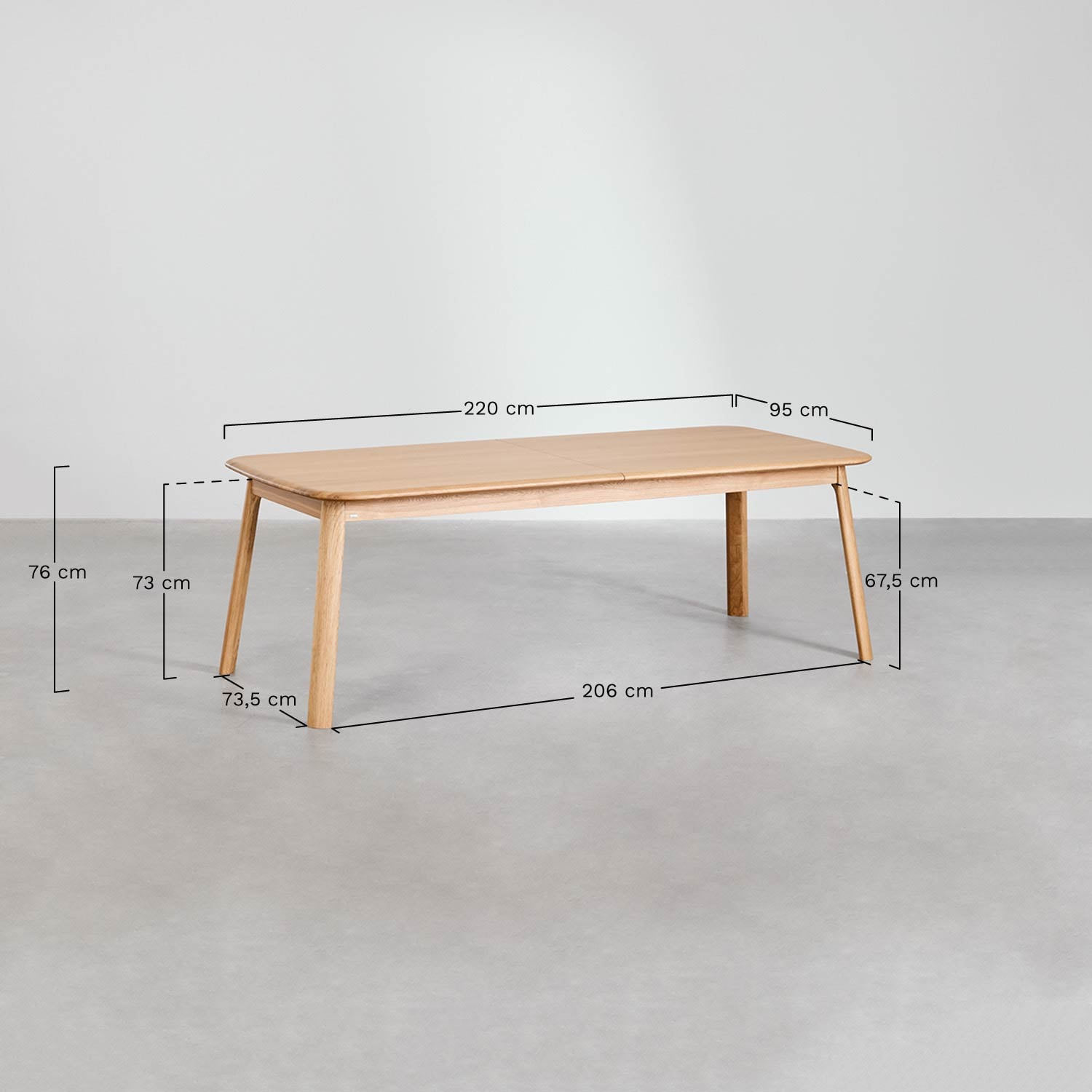 Išskleidžiamas valgomojo stalas FENUORA 220–320x95 cm, mediena