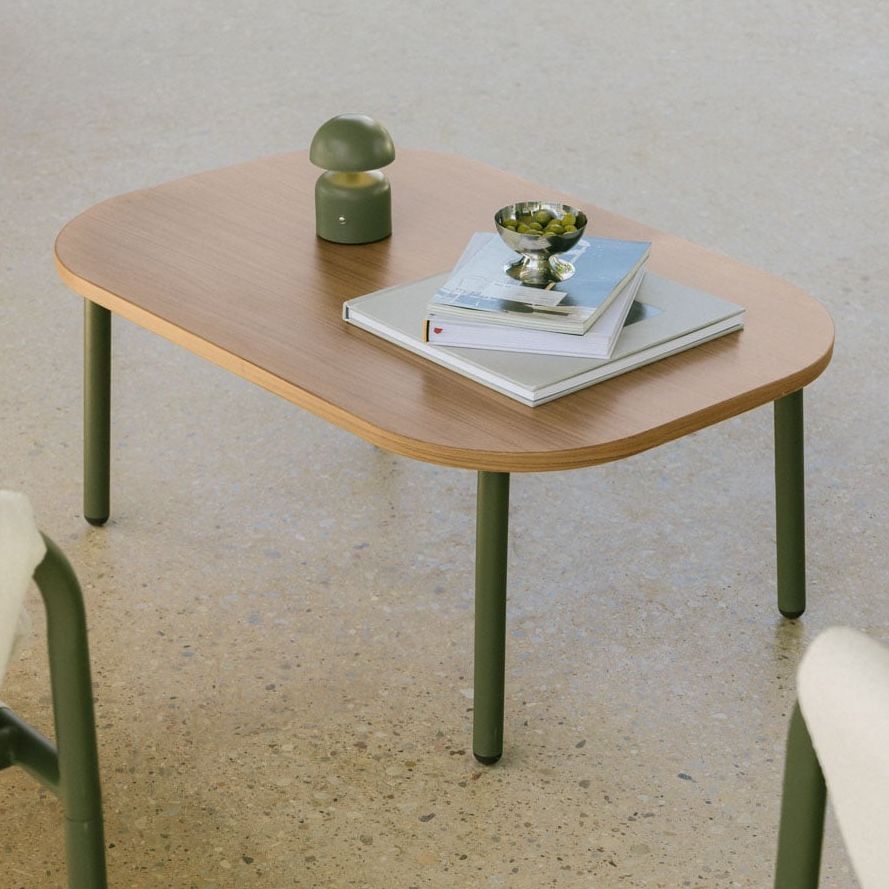 Outdoor table ZUNIKA, oval, oiled green