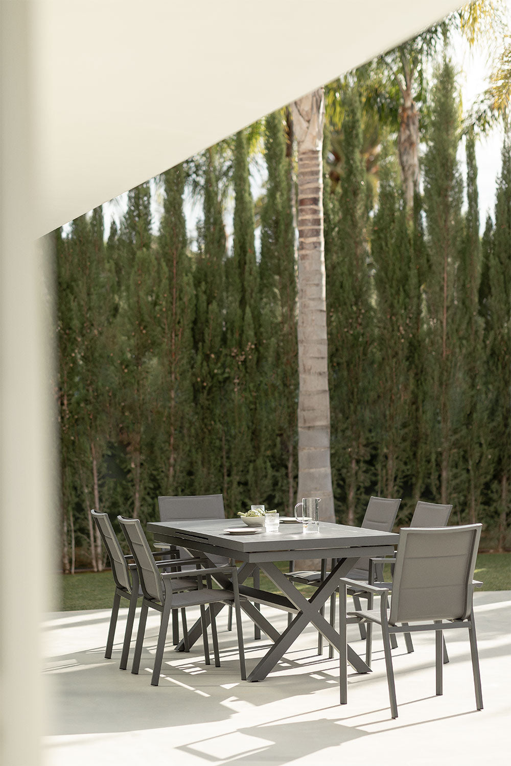 Outdoor Dining Set KARENA, 7 Pieces, Cream