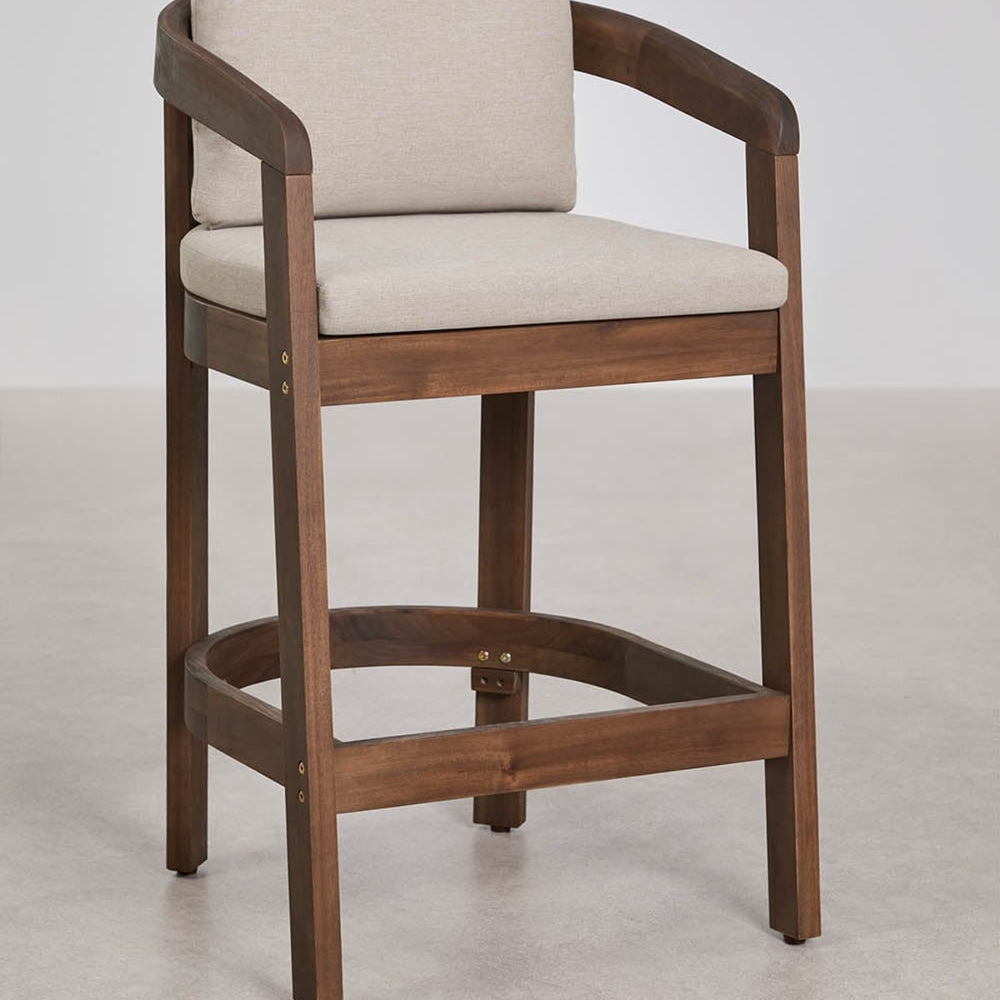 High outdoor chair ULENO, dark acacia, 65 cm