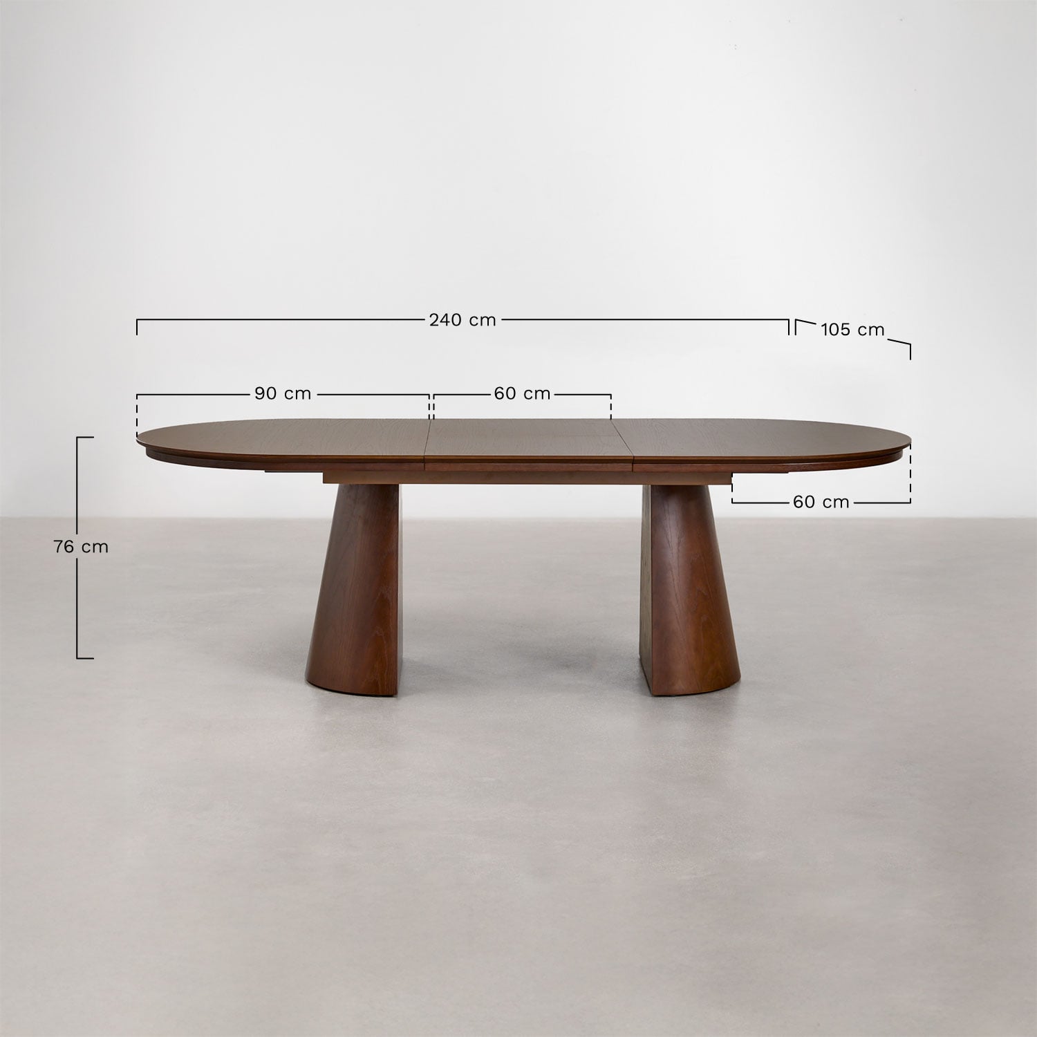 MONTANA oval table, 180–240×105 cm, oak