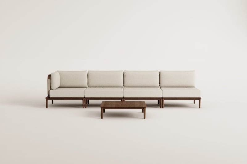 Komplektas MODENA, kampinė sofa ir staliukas