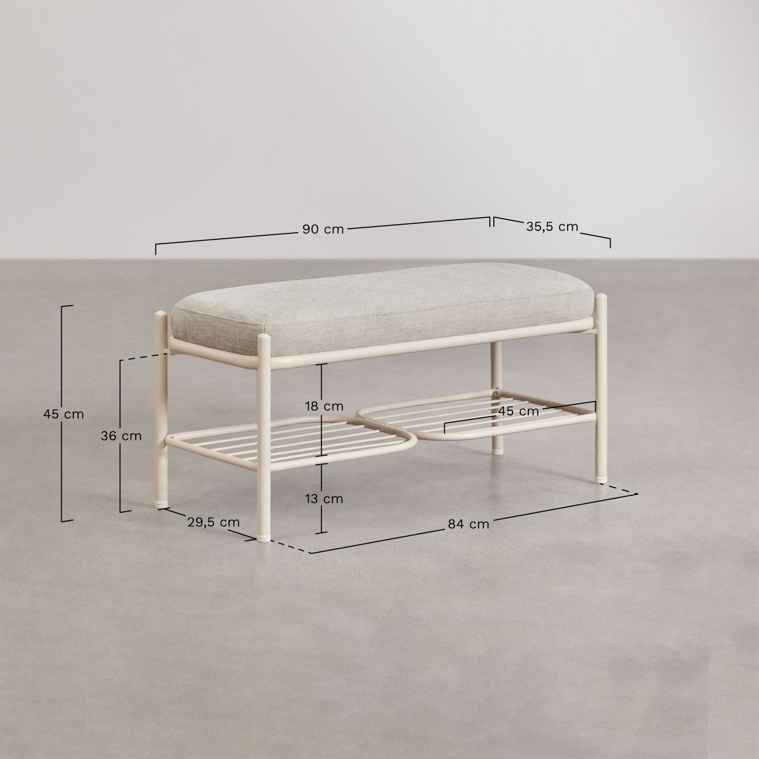 Suoliukas CALAINO 90 cm, metalas