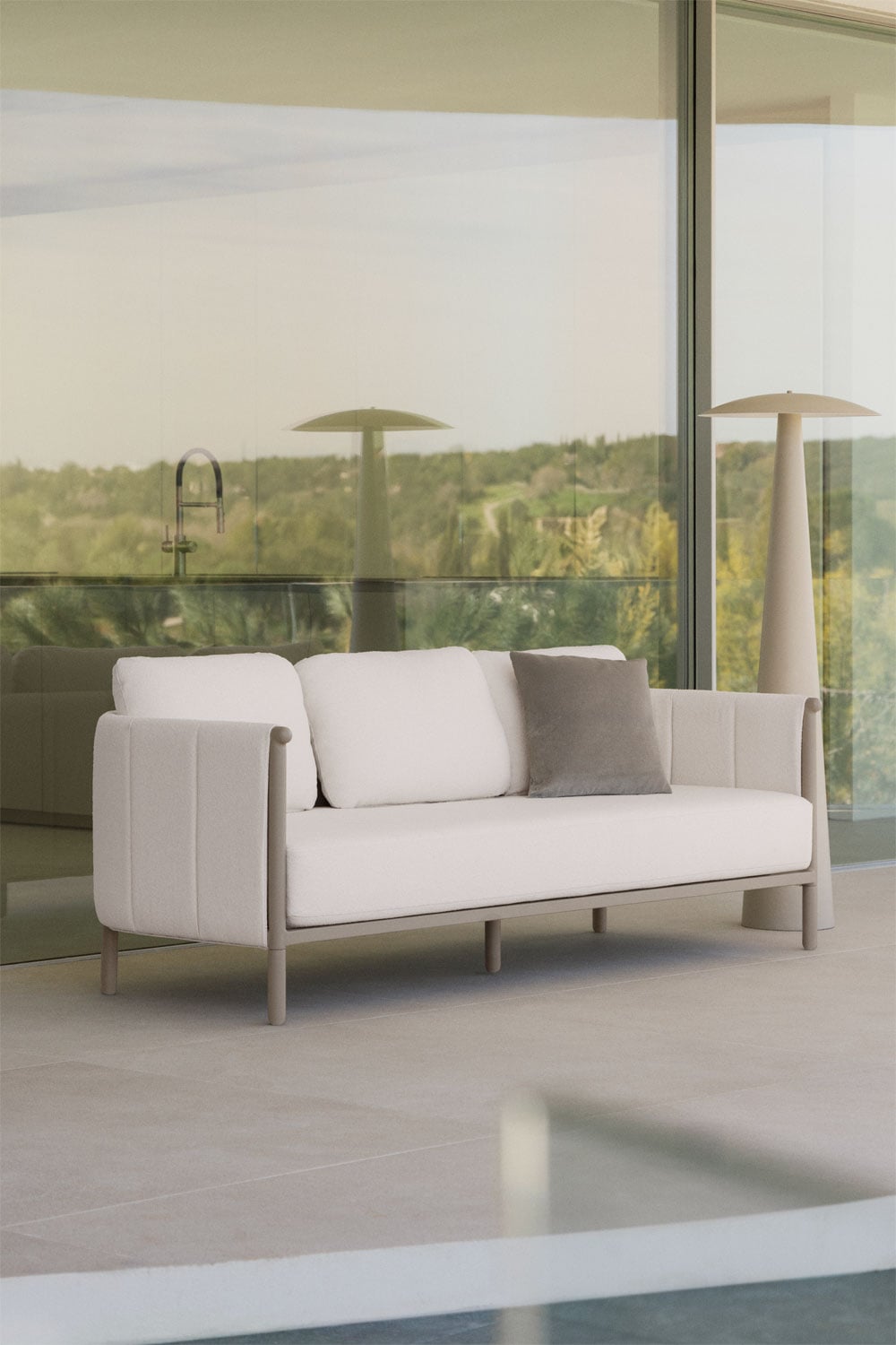 Lauko trivietė sofa DUNA, ruda