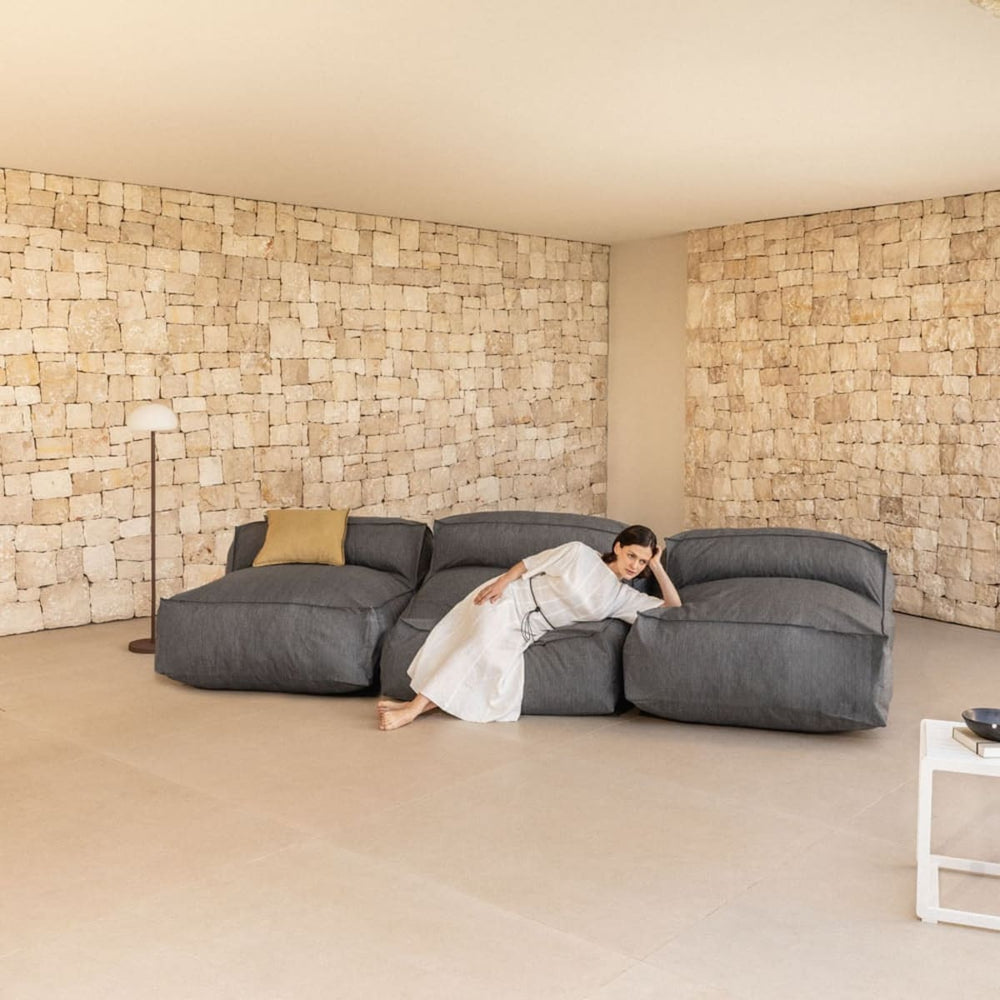 Modulinė lauko sofa VELVA, 3 vietos, granito pilka
