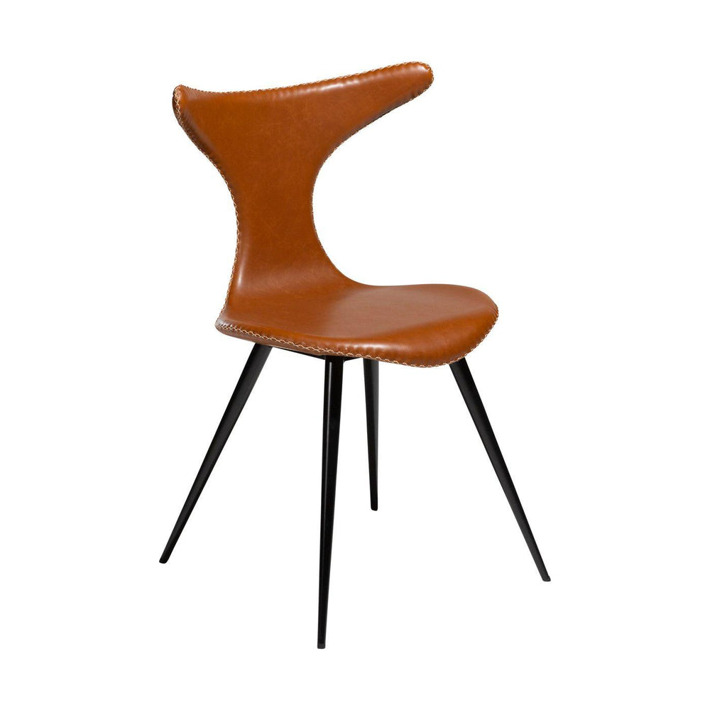 DOLPHIN kėdė, ruda spalva, V formos juodos kojos