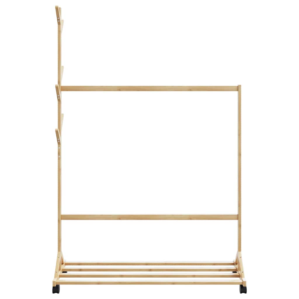 drabužių kabykla su kabliukais ir ratukais 100x35x157 cm - Namų Idėja