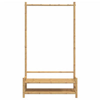 Drabužių kabykla su lentynomis, 103x40x183cm, bambukas - Namų Idėja
